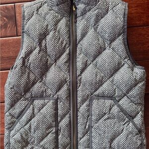 J. Crew Black and White Herringbone Vest